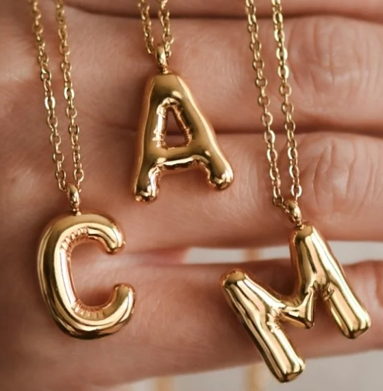 Gold-Dipped Stainless Steel Initial Necklace