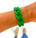 Green Chunky Chain Link Bracelet
