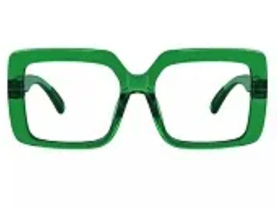 Green Square Round Glasses