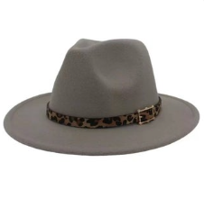 GREY LEOPARD FEDORA
