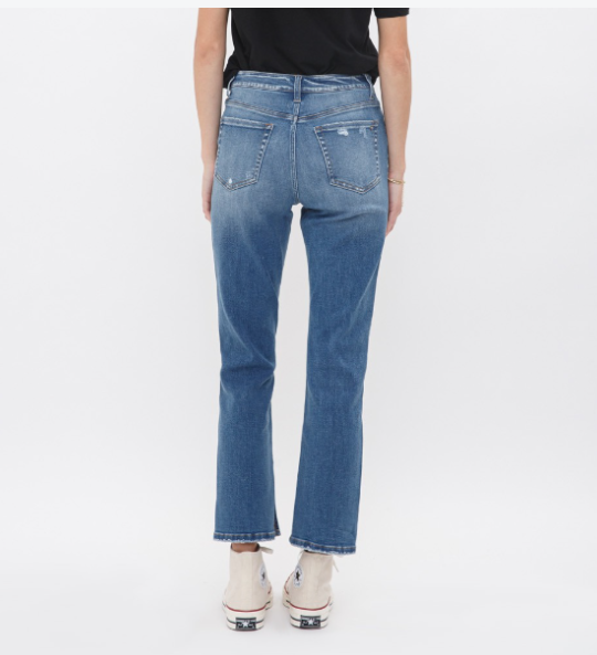 High Rise Ankle Straight with Slit