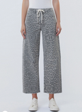 High Rise Leopard Barrel Jean