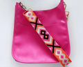 HOT PINK VEGAN  MESSENGER BAG