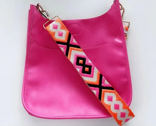 HOT PINK VEGAN  MESSENGER BAG