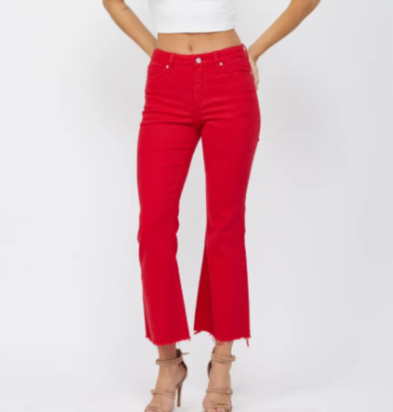 Husker Red High Rise Ankle Flare Jeans