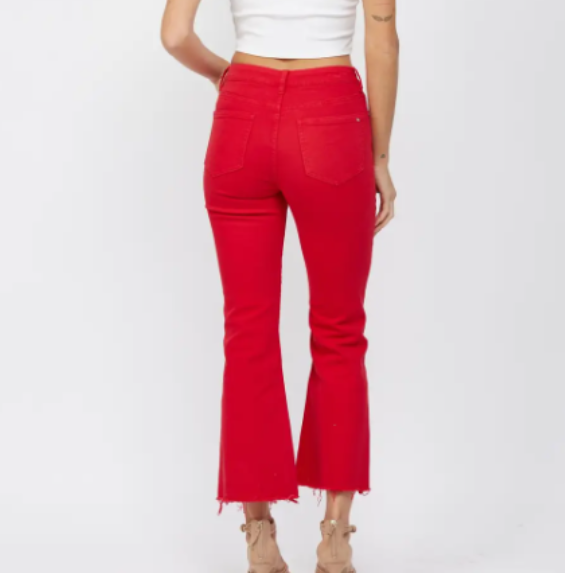 Husker Red High Rise Ankle Flare Jeans