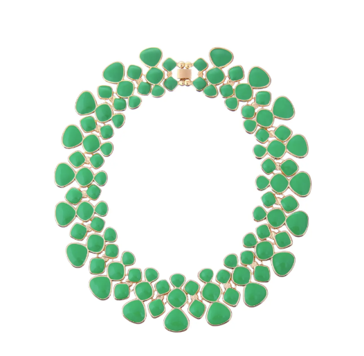 Kelly Green Honey Comb Necklace