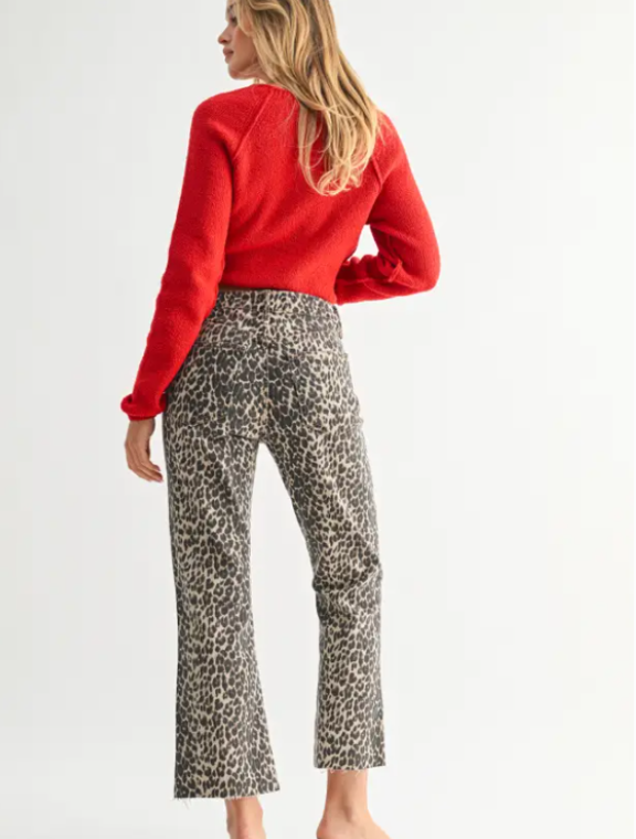 Leopard High Rise Crop Flare