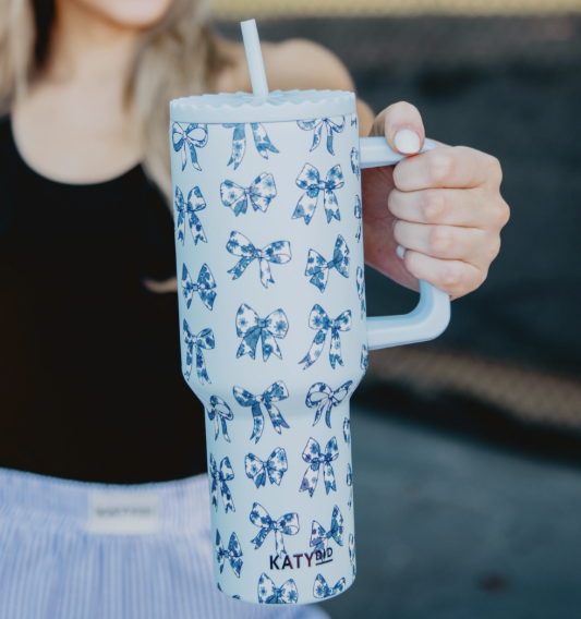Light Blue Chinoiserie Bow Tumbler