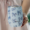 Light Blue Chinoiserie Bow Wine Tumbler Cup