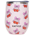 Light Pink Cherry Bow Wine Tumbler Cup