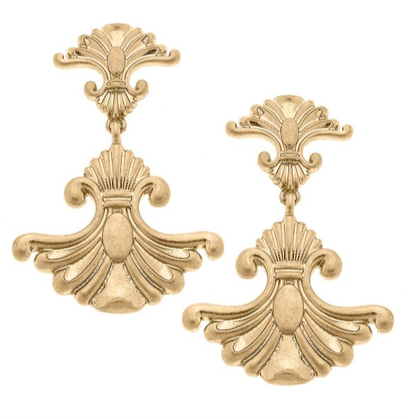 Marie Fleur de Lis Earrings - Gold