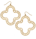Melissa Greek Keys Clover Earring - Gold
