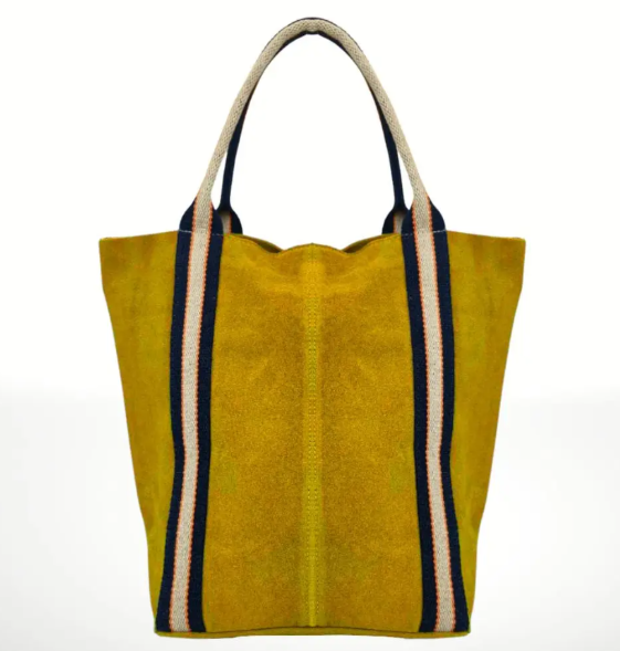 Mustard Melody Suede Leather Bag