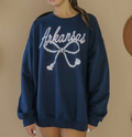Navy Arkansas Bow Sweatshirt