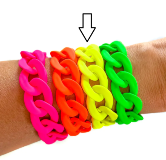 Neon Yellow Chunky Chain Link Bracelet