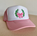 Pink Bow Embroidered Trucker Hat
