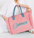 PINK SUMMER CANVAS TOTE