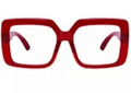 Red Square Round Glasses