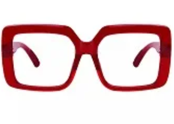 Red Square Round Glasses