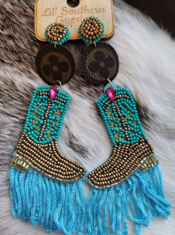 Rockin' the Lv Upcycled Boot Earrings