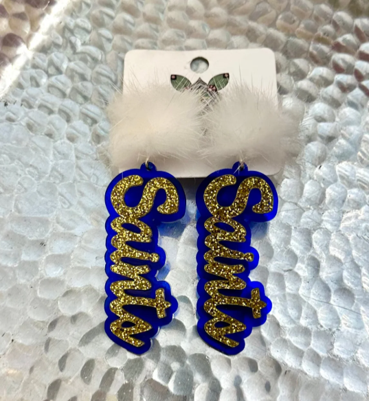 SAINTS WHITE MINKY POM