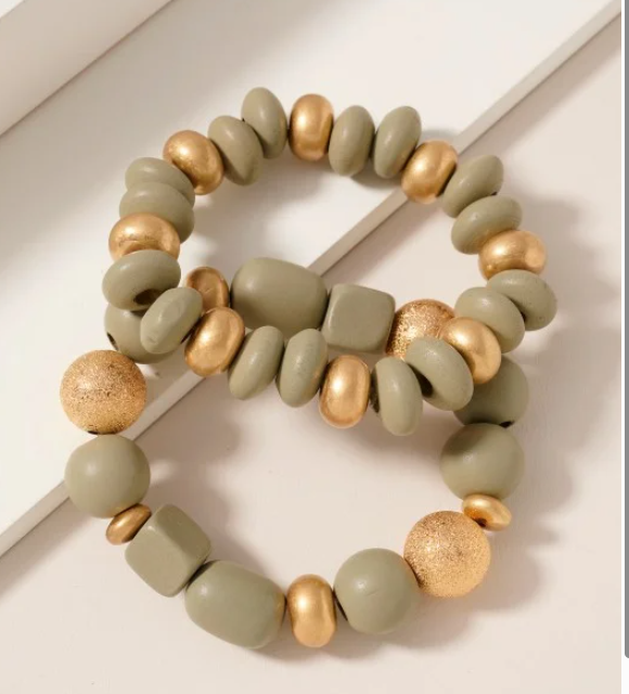 SET OF 2 STRETCH BRACELETS GY