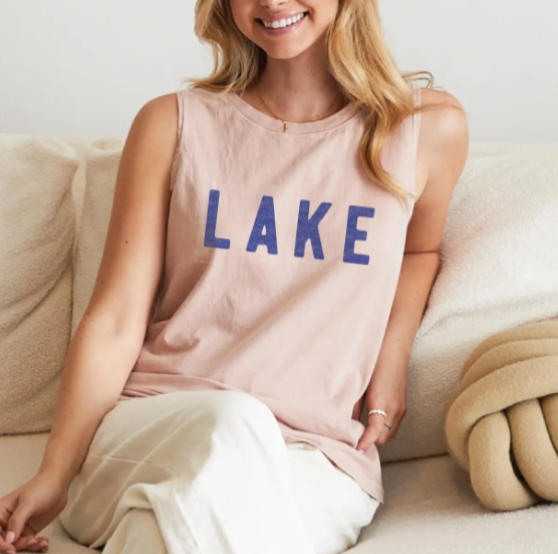 SOFT PINK LAKE TANK TOP