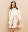 Stone Pleated Mini Dress
