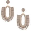 TAN SUEDE OVAL EARRING