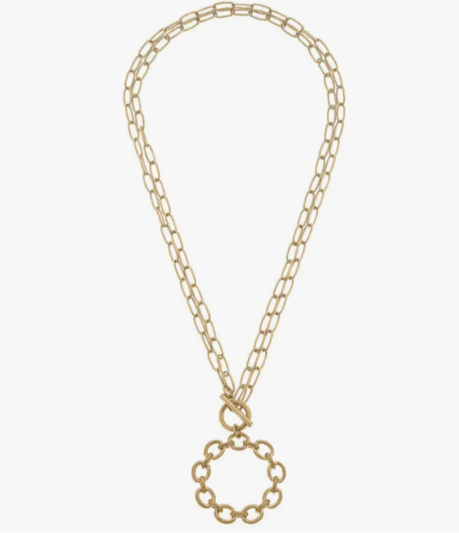 Tiffany Chain Pendant Necklace-Gold