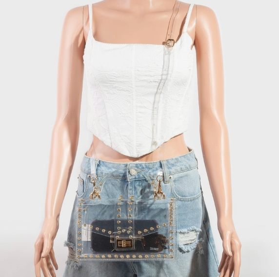 Transparent Rhinestone Trim Bag