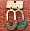 Turquoise & Gold Arch Earrings