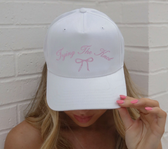 White & Pink "Tying the Knot" Trucker Hat