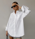 White Lapel Collar Button Down