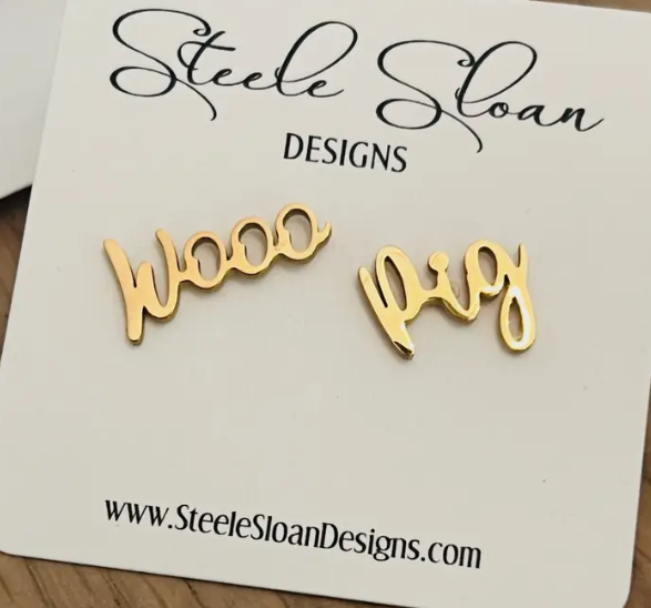 Wooo Pig! Gold Earrings