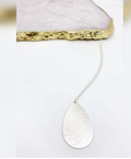 WORN SILVER HAMMERED TEARDROP