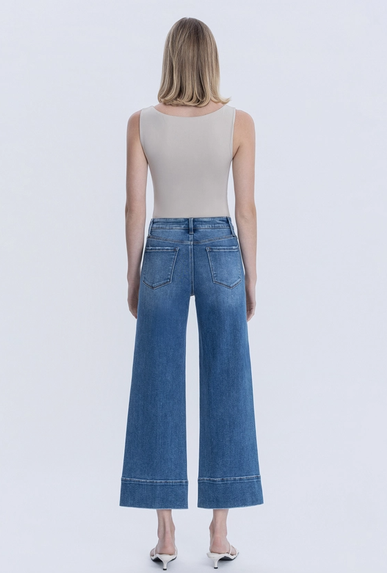 High Rise Ankle Wide Trouser