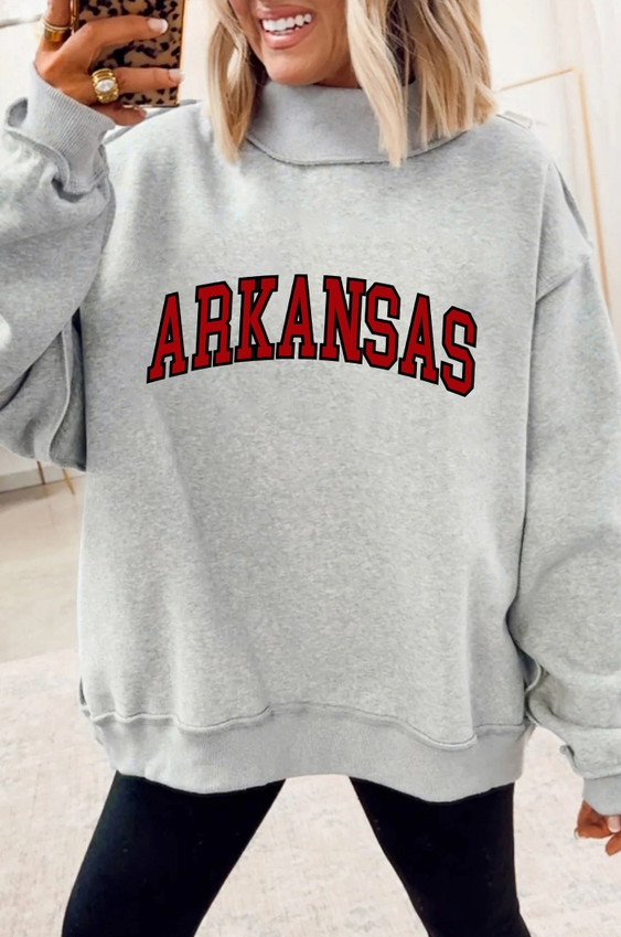 Reversible AR/Arkansas Mock Neck Sweatshirt