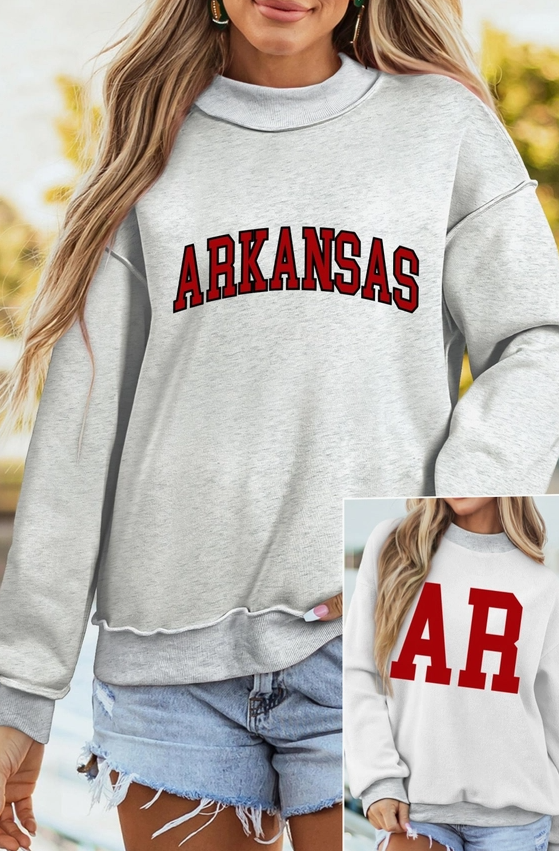 Reversible AR/Arkansas Mock Neck Sweatshirt