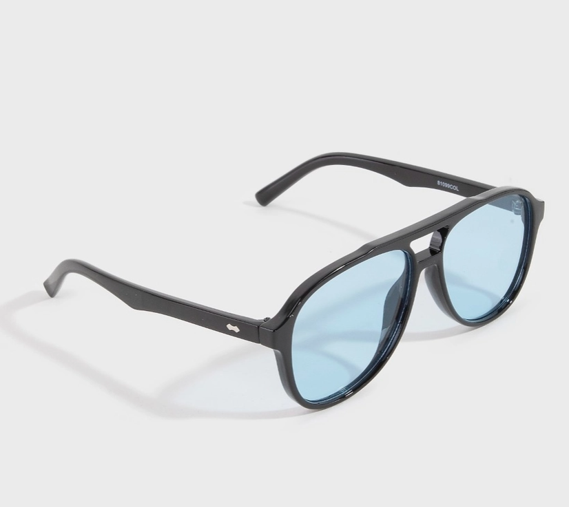 Double Bridge Detail Over-Sized Aviator Sunglasses
