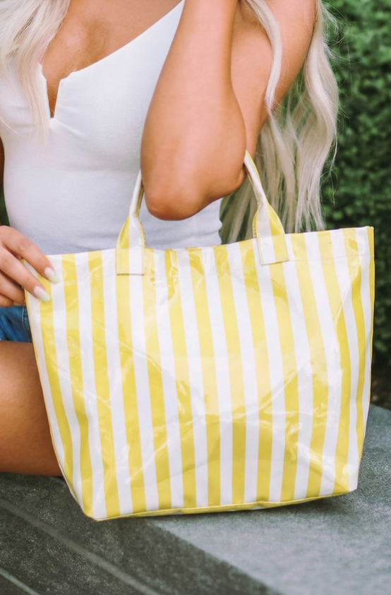 Sunshine Stroll Striped Tote Bag