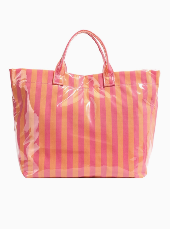 Sunset Sorbet Striped Tote Bag