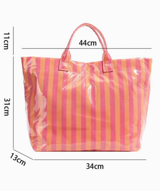 Sunset Sorbet Striped Tote Bag