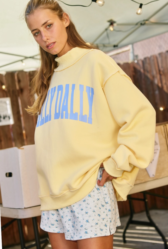 Sunday Stroll Dilly Dally Reversible Mockneck Sweatshirt
