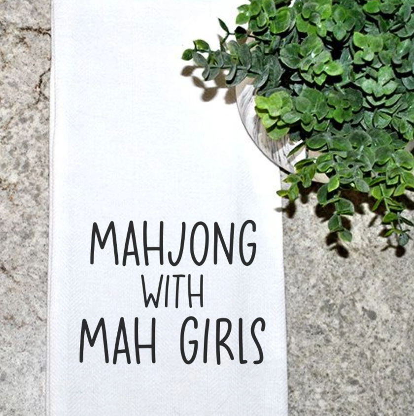 Mahjong With Mah Girls Kitchen Towel